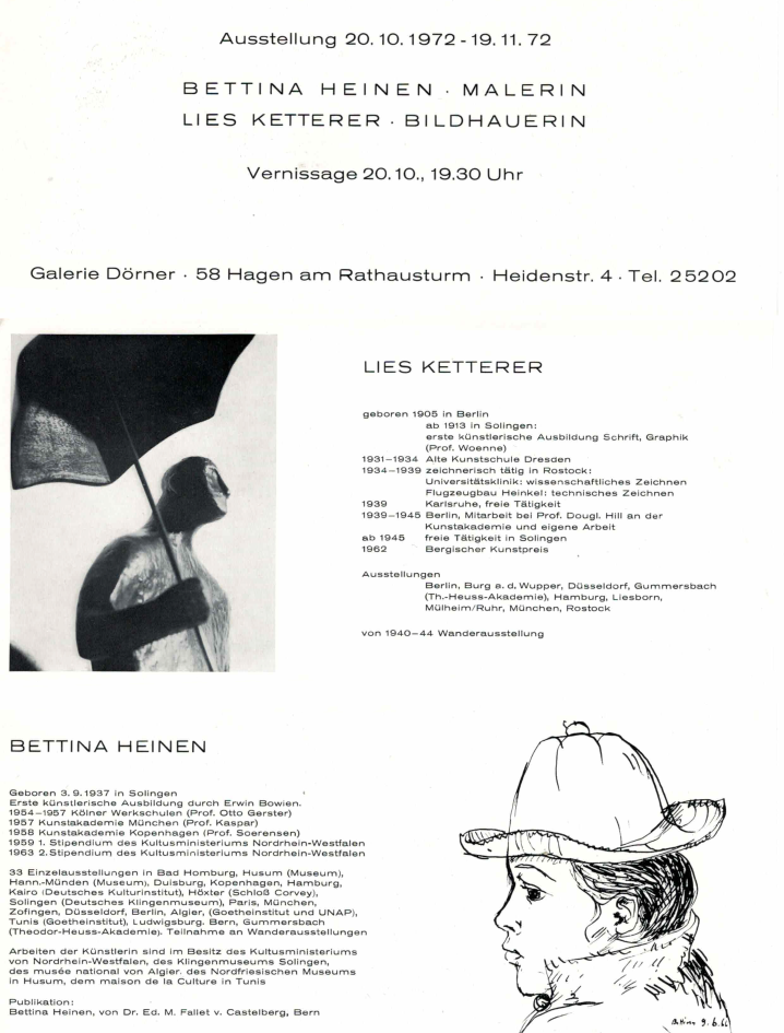 Einladungsplakat zur Ausstellung in der Galerie Dörner in Hagen