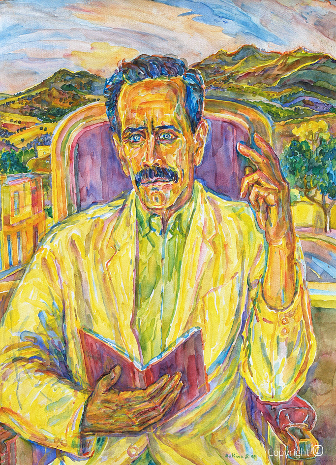 Portrait of the poet Ahmed Achouri, 1991