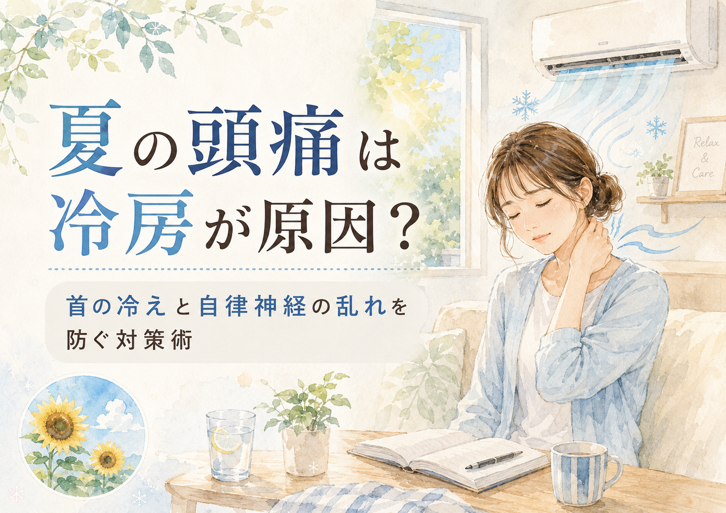 夏の頭痛は冷房が原因？首の冷えと自律神経の乱れを防ぐ対策術