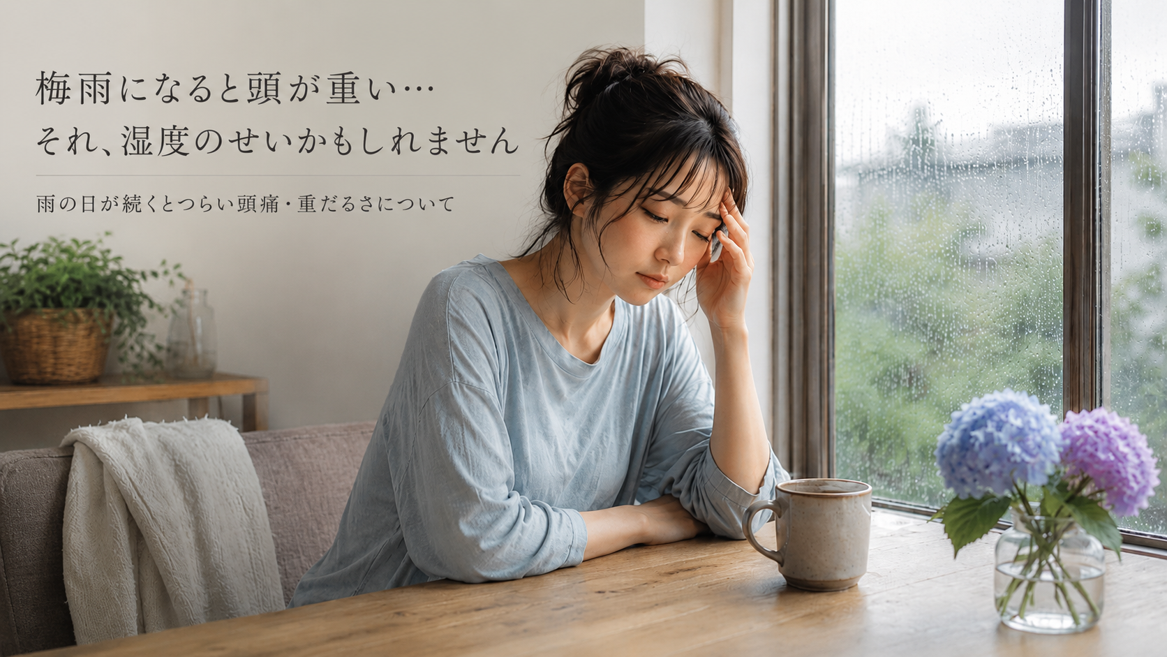 梅雨の湿度と頭痛の関係