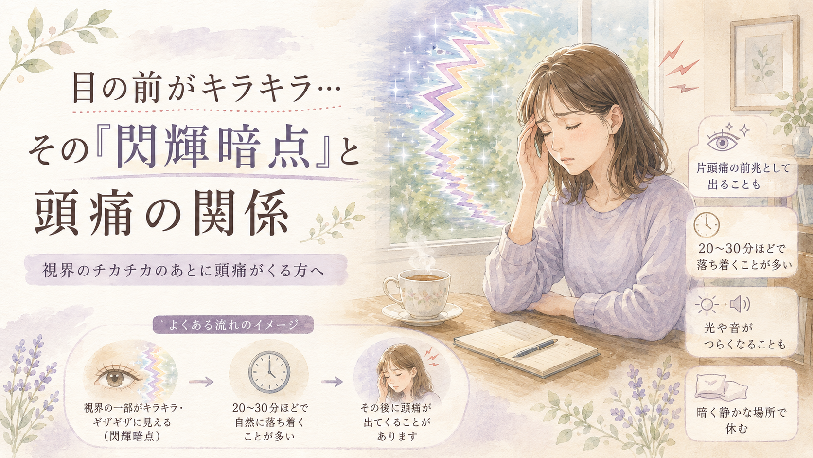 目の前がキラキラ…その「閃輝暗点」と頭痛の関係