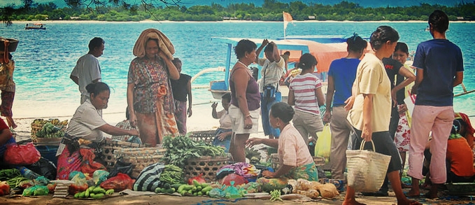 local market in Gili Trawangan