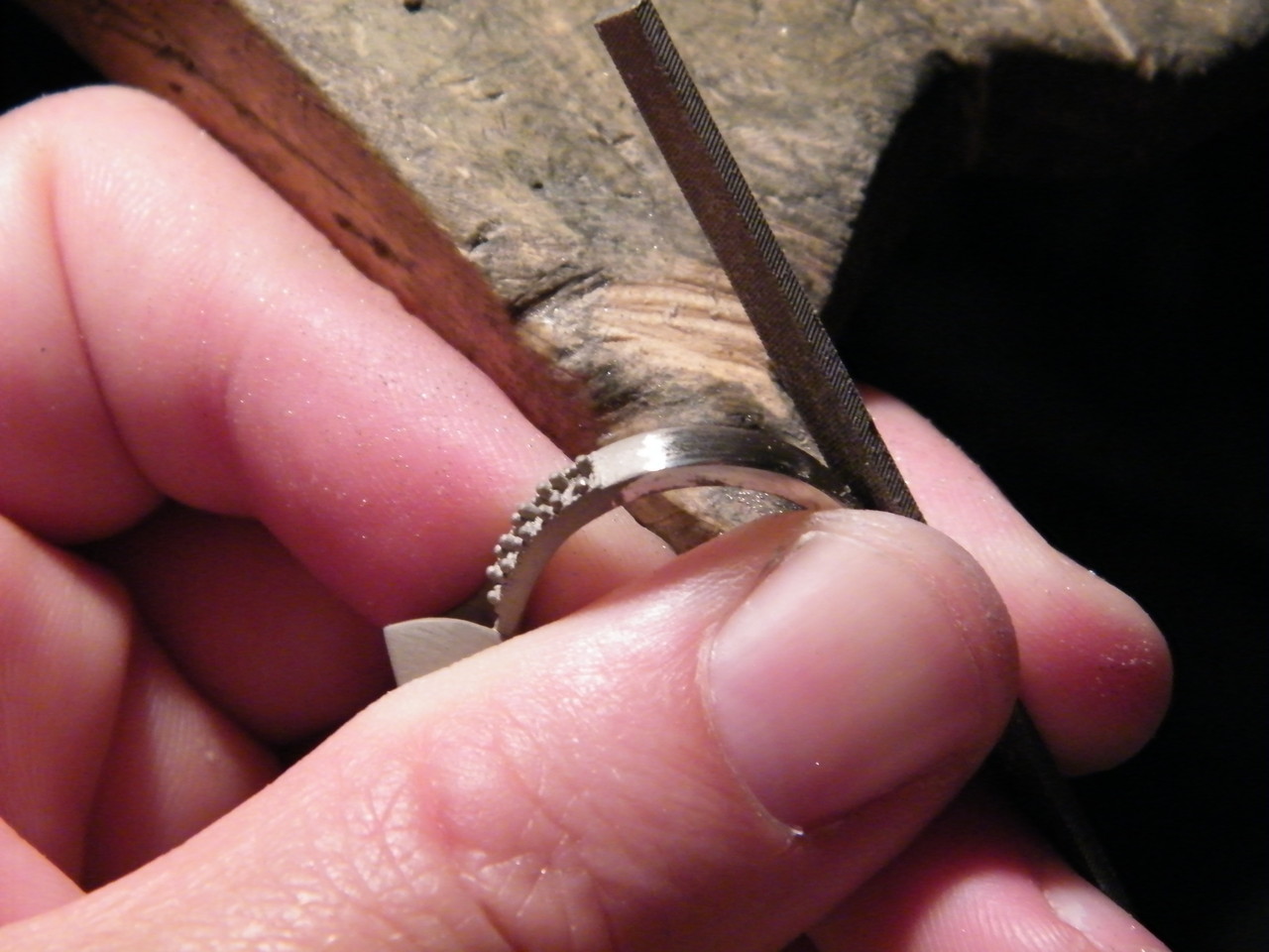 Finishing the piece is the next stage.  Many hours of work still lie ahead in the hand-finishing process.