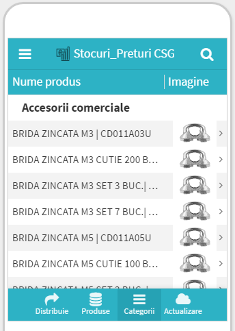 "Stocuri si preturi"-Stock&prices app for a steel cable wire manufacturer . Android version.