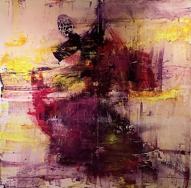 SCHON WIEDER FLIEDER I: 100x100x2cm // Acryl auf Leinwand, 2023