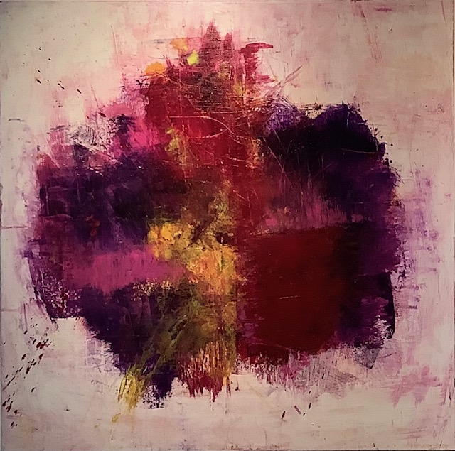 SCHON WIEDER FLIEDER II: 100x100x2cm // Acryl auf Leinwand, 2023