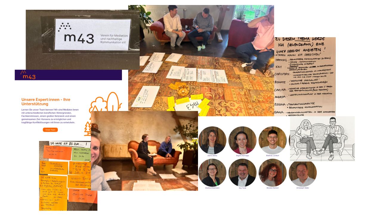 Für alle, die Themen klären und Konflikte produktiv machen wollen: Unser Verein für Mediation und nachhaltige Kommunikation "M43" nimmt seine Arbeit auf