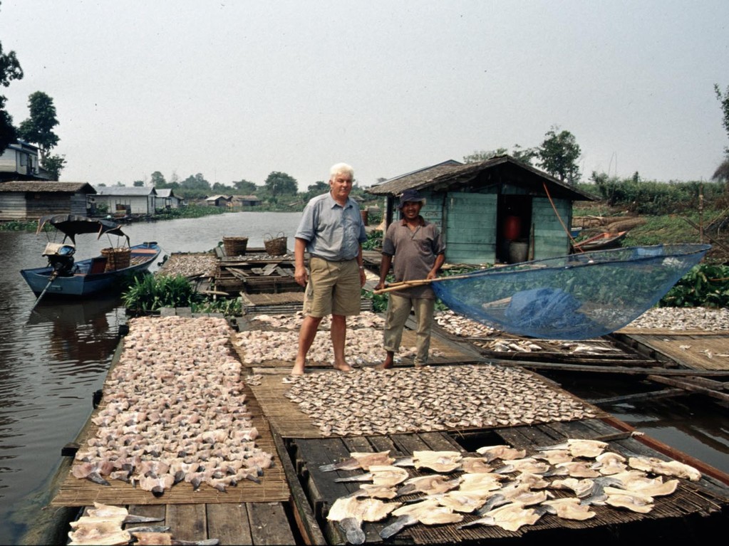 Wir sind in Tanjung John am Jempangsee, hier wird Trockenfisch produziert.