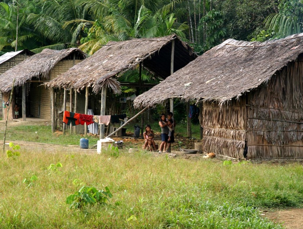 Ursprünglich lebende Yanomamis sind von Natur aus Nomaden und bauen alle 10 Jahre ein neues Gemeinschaftshaus, „yano“ genannt. Da es in diesen Dörfern immer sehr viel Streit gab, riet man ihnen, die Häuser der Tucano-Indios nachzubauen.