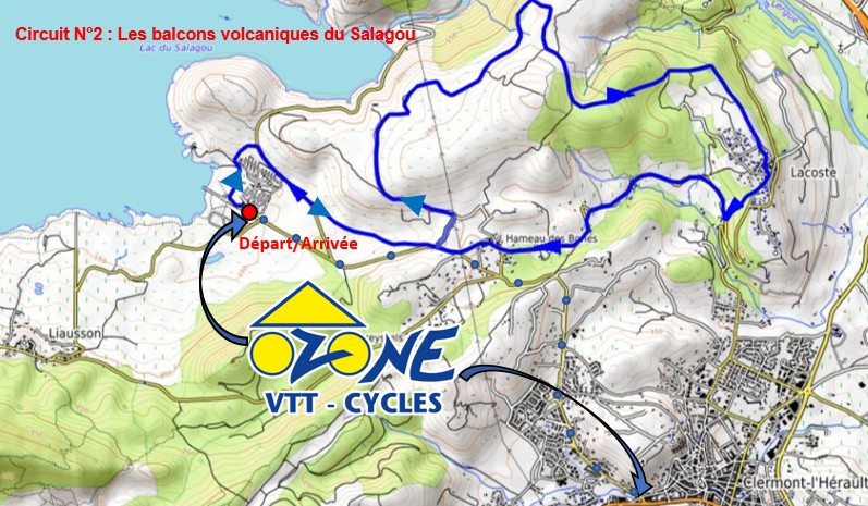 Circuit VTT au Lac du Salagou Tour du Lac VTT et VTT électrique VAE Location vélo Languedoc Roussillon Hérault Occitanie 