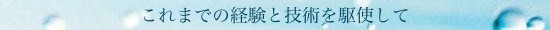 これまでの経験と技術を駆使して