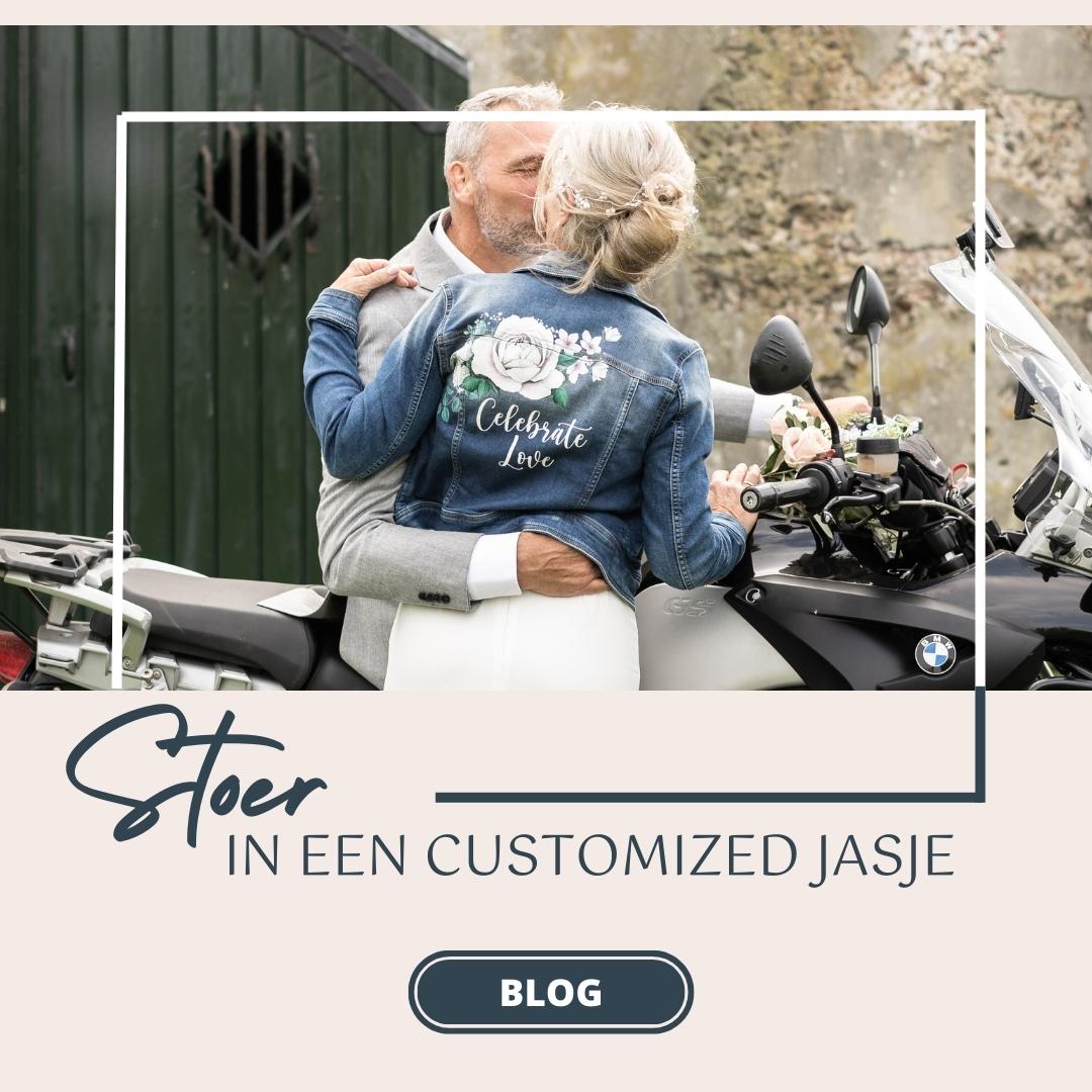 Blog #6.  Bedrukt spijkerjasje voor de bruid