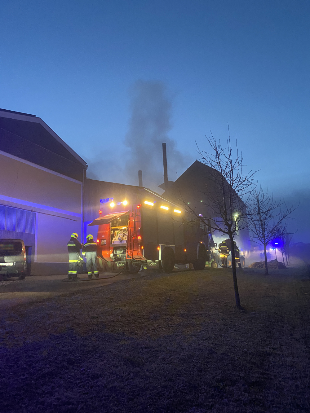 Brand einer Lagerstätte in Aschbach