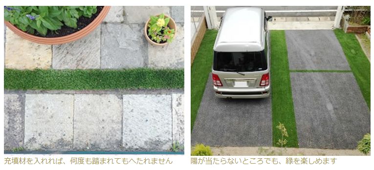 駐車場への人工芝