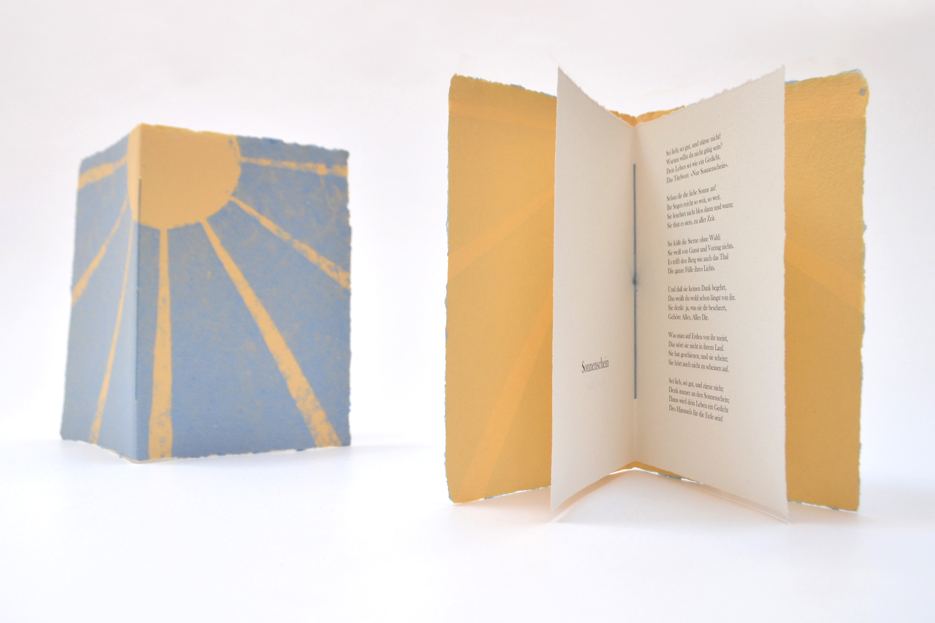 "Sonnenschein" (2016) - Ein Heft, gestaltet von John Gerard mit einem Gedicht von Karl May
