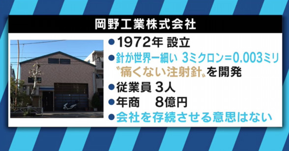 0.003㎜の針先から液を出す技術は岡野技術！