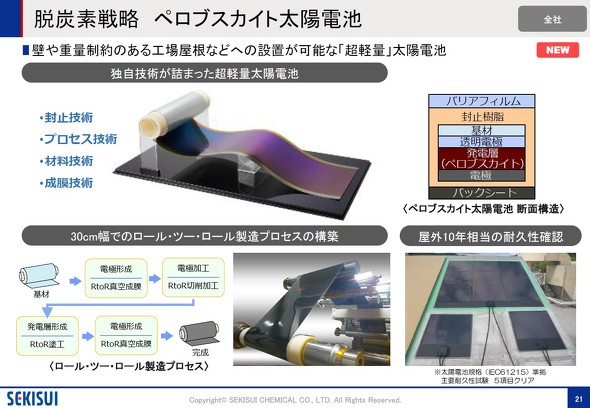 次世代　ペロブスカイト型太陽光発電　普及へ