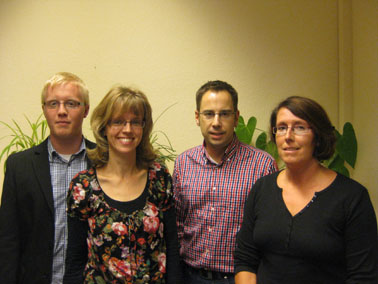 v.l. Marco Eckert, Steffi Riedel, Tim Pommeränig und Susanne Spang. Nicht auf dem Foto: Norbert Bücker