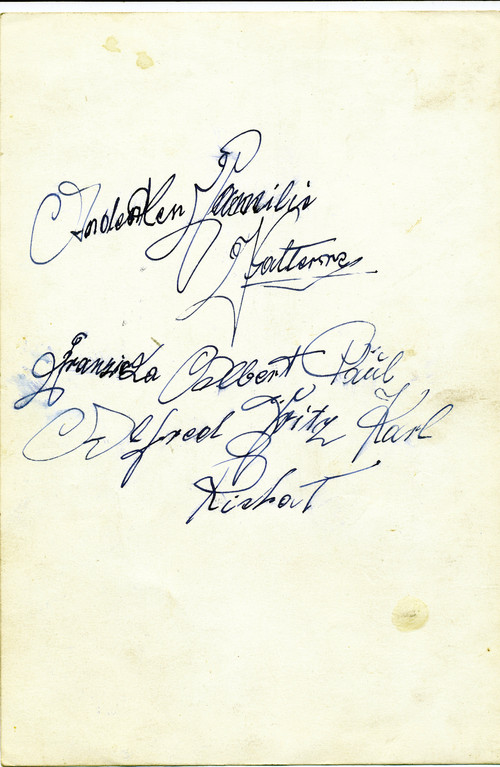 Familie Albert Katterwe Rückseite