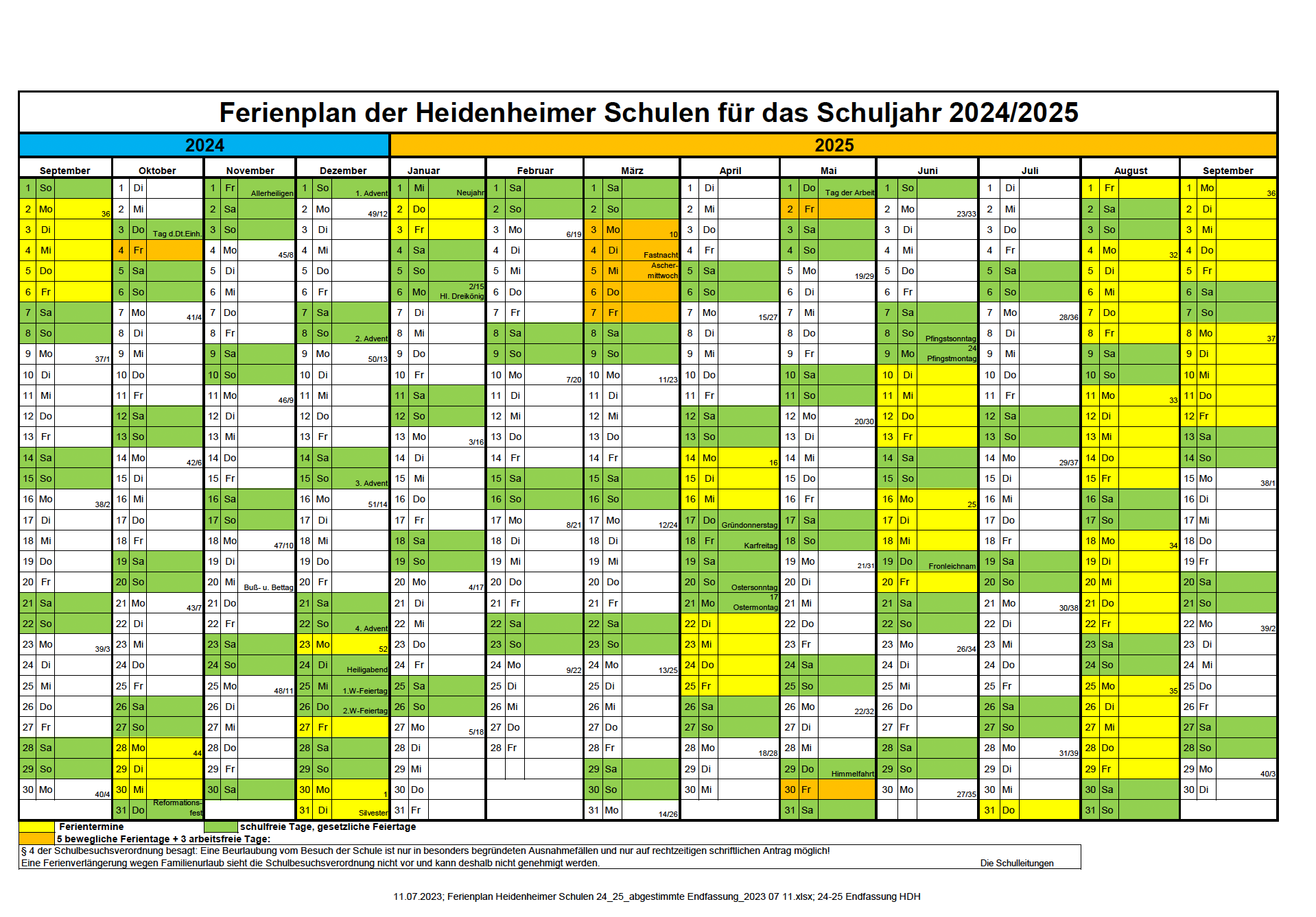 Das neue Schuljahr 24/25