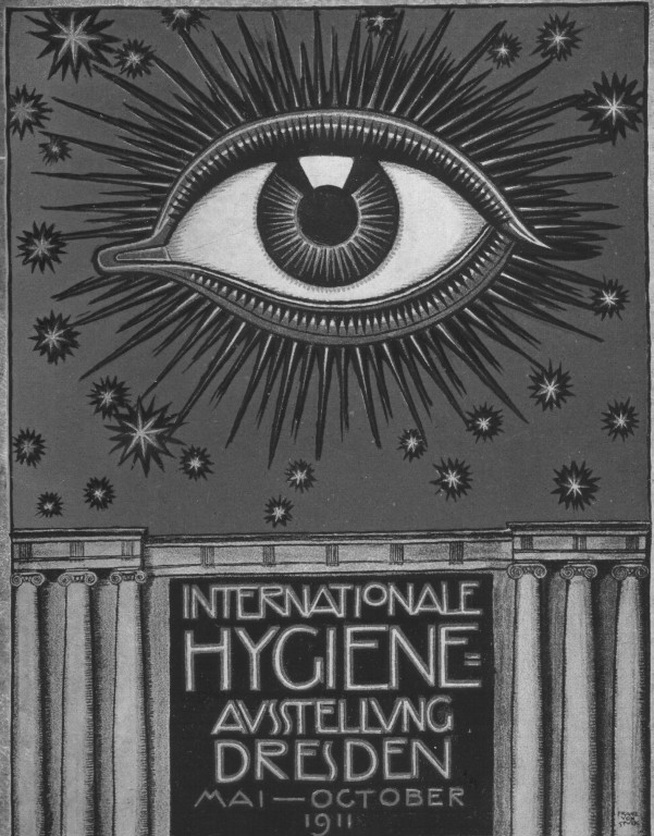 Franz von Stuck entwarf das "Hygiene-Auge" für die Internationale Hygiene Ausstellung (IHA) 1911