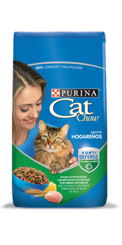 Purina catchow para gatos adultos hogareños. 