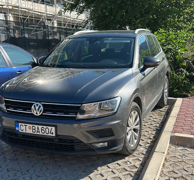 VW Tiguan 2018 – кроссовер серый аренда без карты Подгорица