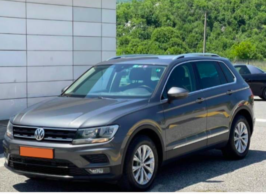 VW Tiguan 2018 – кроссовер серый аренда без карты Подгорица