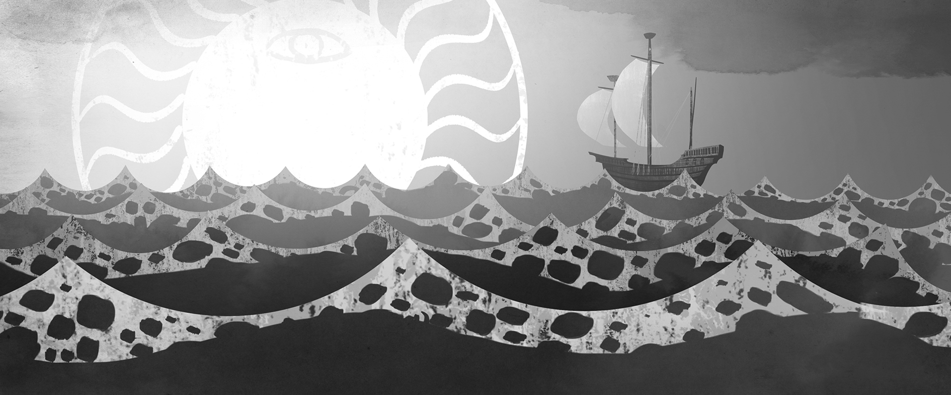 layered Illustration for the music video to "Die Marzipan Piraten"