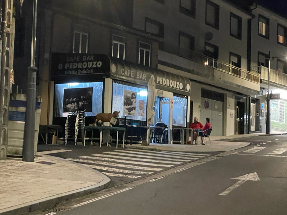 Wenige Meter nach Verlassen der Unterkunft treffen wir auf die einzige Cafeteria, die um diese nachtschlafende Zeit schon auf hat. Wir stärken uns mit einem Café con leche