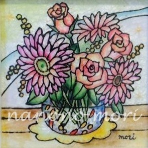 ガーベラ花アレンジ(なのの森では下絵販売のみ)
