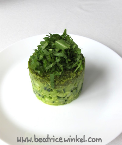 veganer Gurken-Avocado-Turm