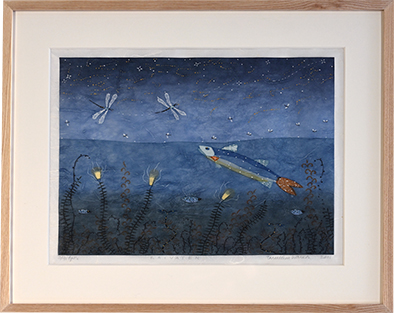 絵画 作者不詳 版画 リトグラフ オレンジ色の空 絵画 作者不詳 版画 リトグラフ オレンジ色の空
