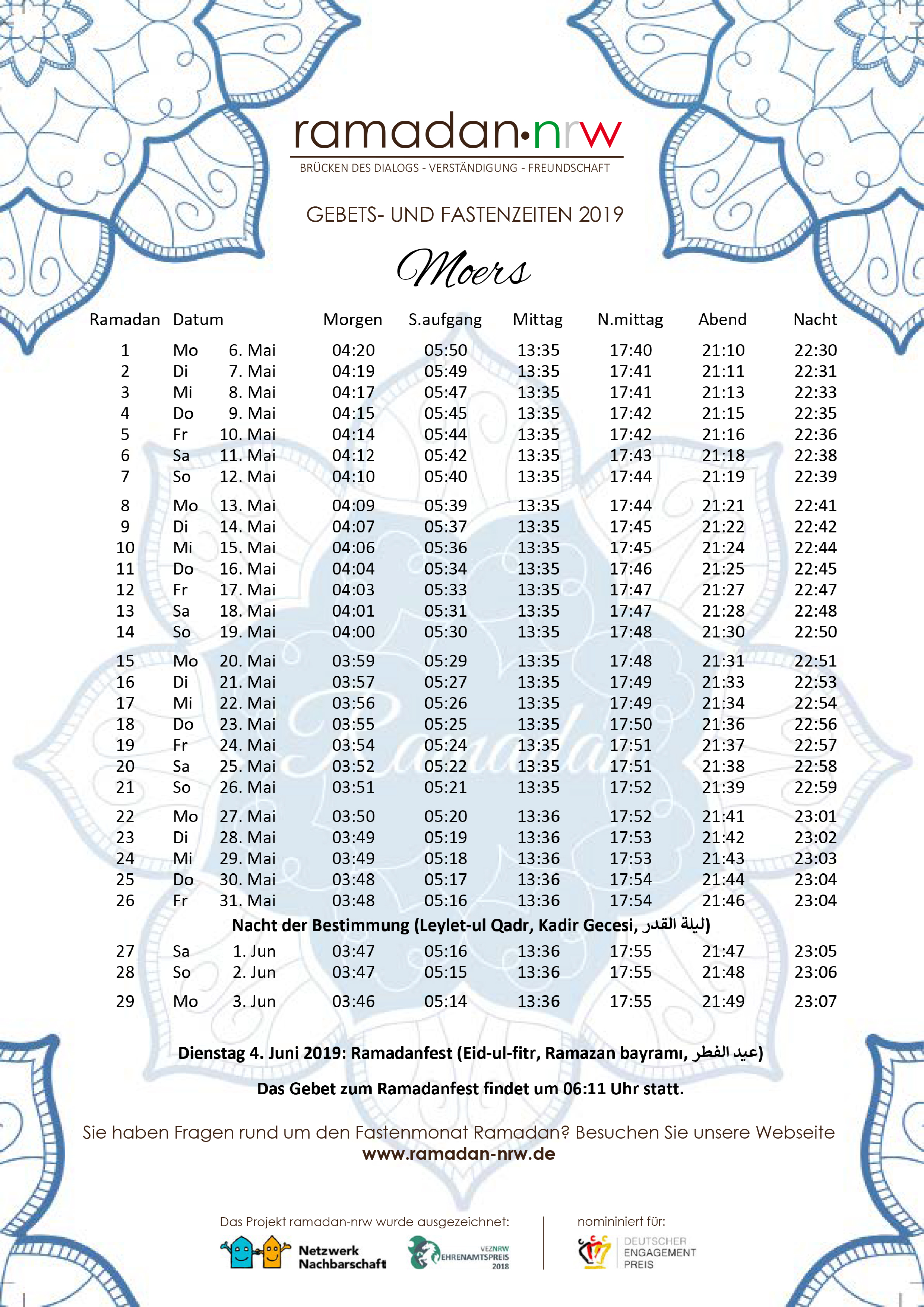 Ramadankalender Ramadan in NRW