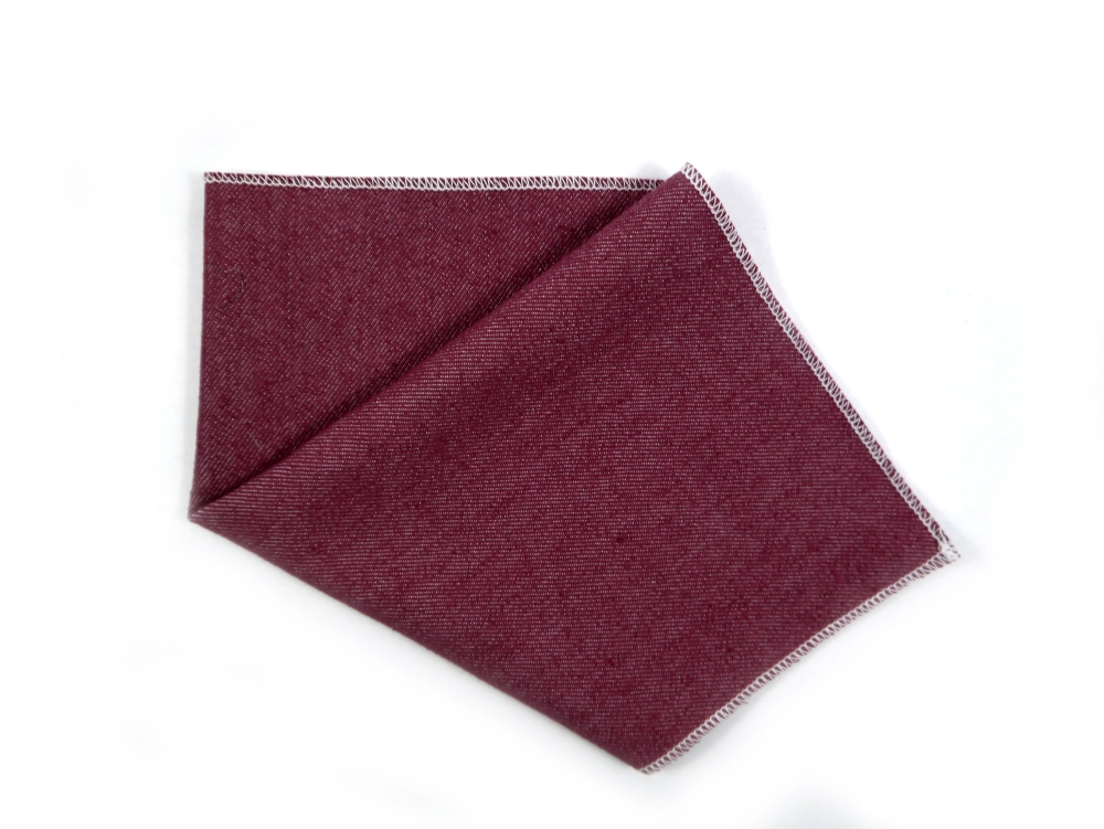 Einstecktuch in dunkel rose- rot - jeans