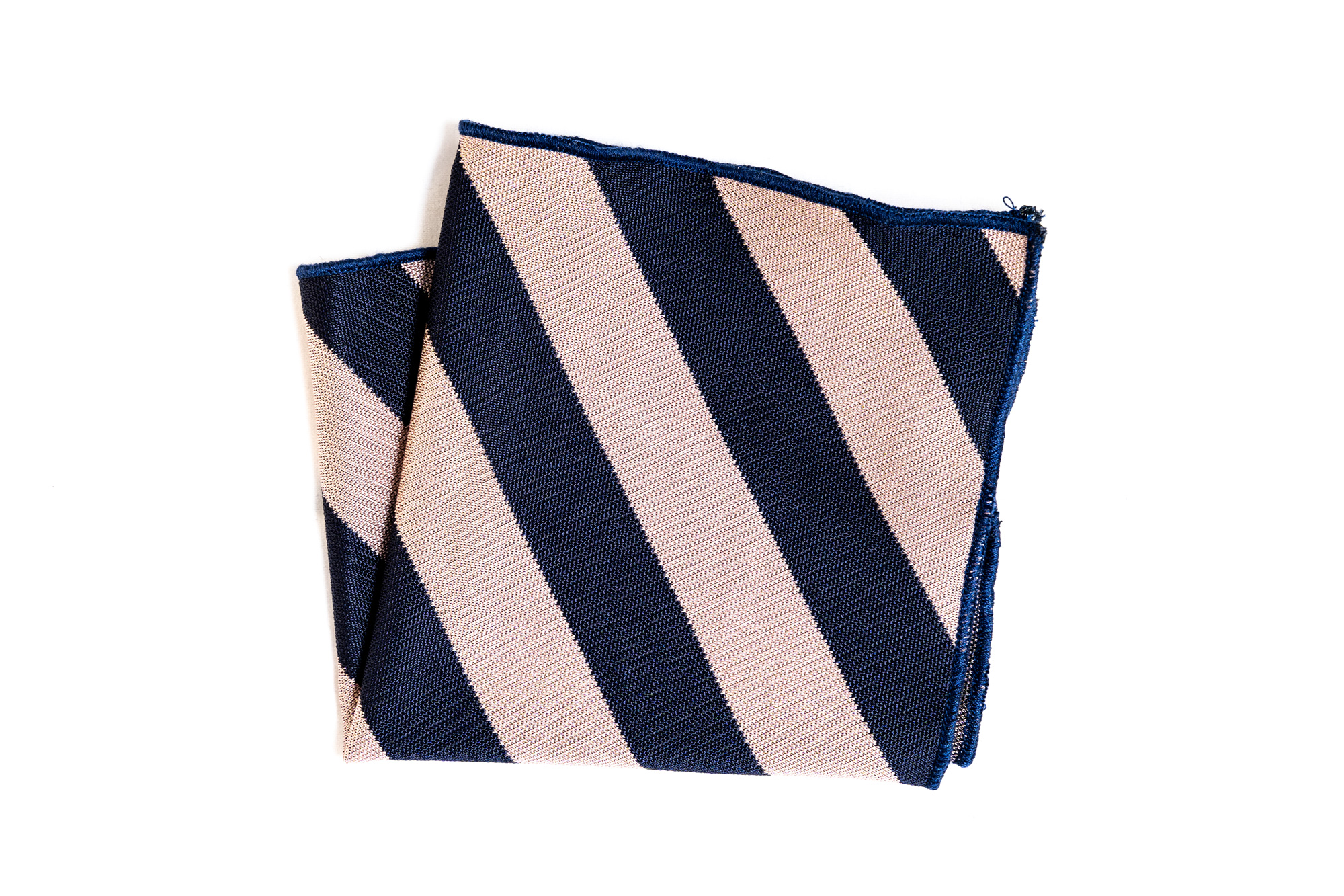 Einstecktuch blau beige gestreift
