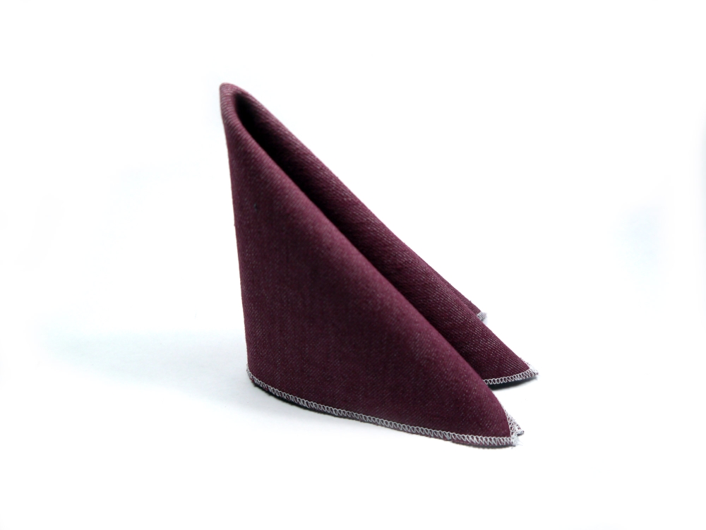 Einstecktuch in dunkel rose- rot - jeans
