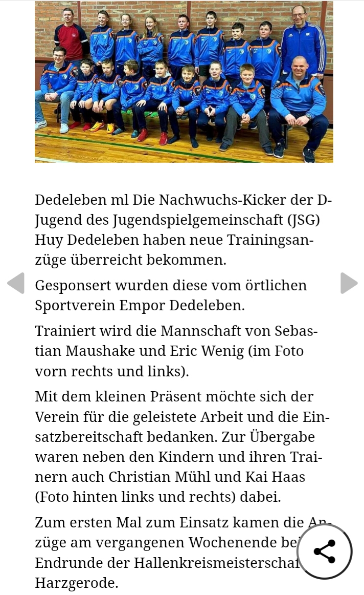 Neue Trainingsanzüge für unsere D-Jugend 