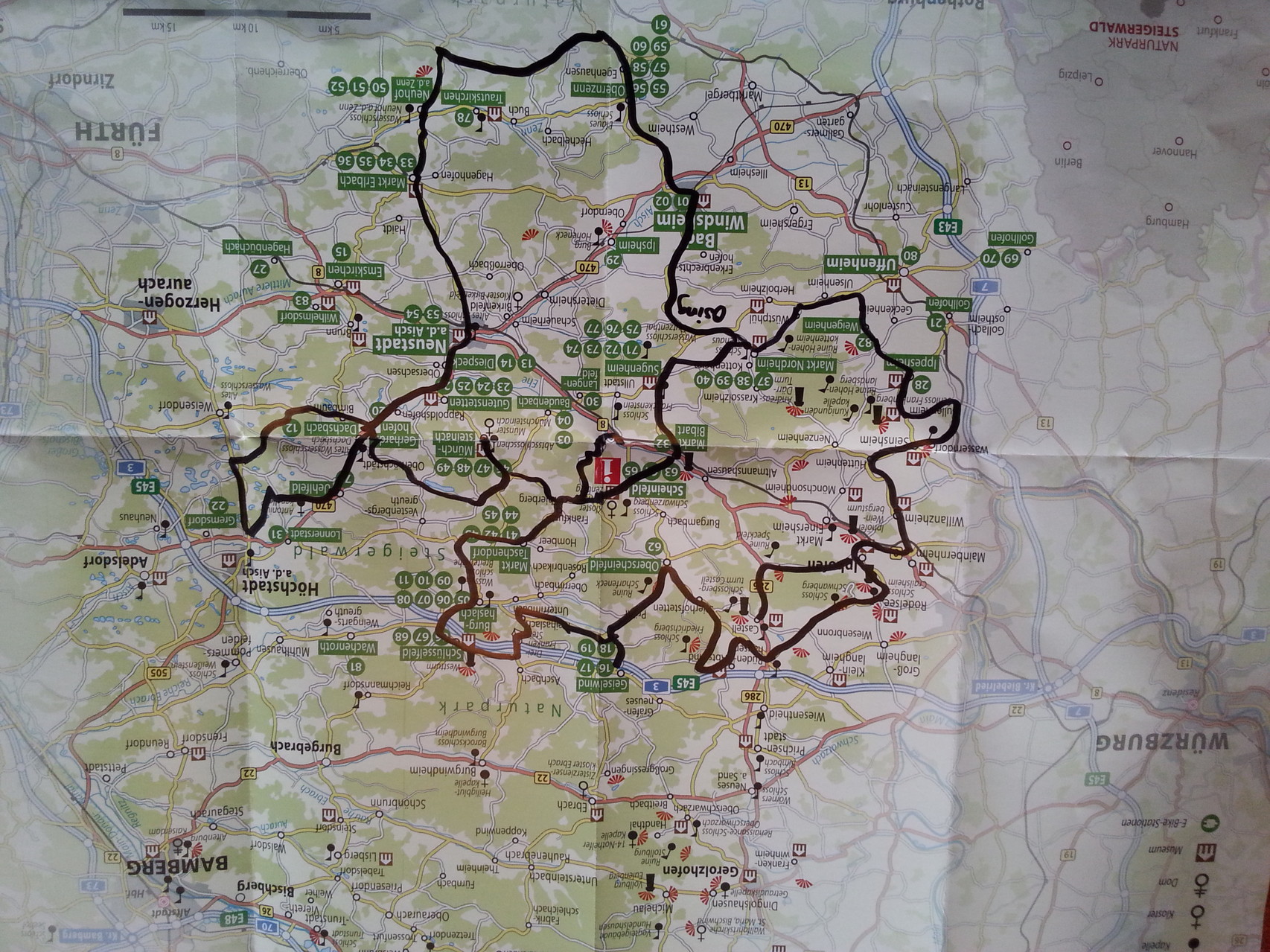 unsere Strecke: 250 km im Landkreis