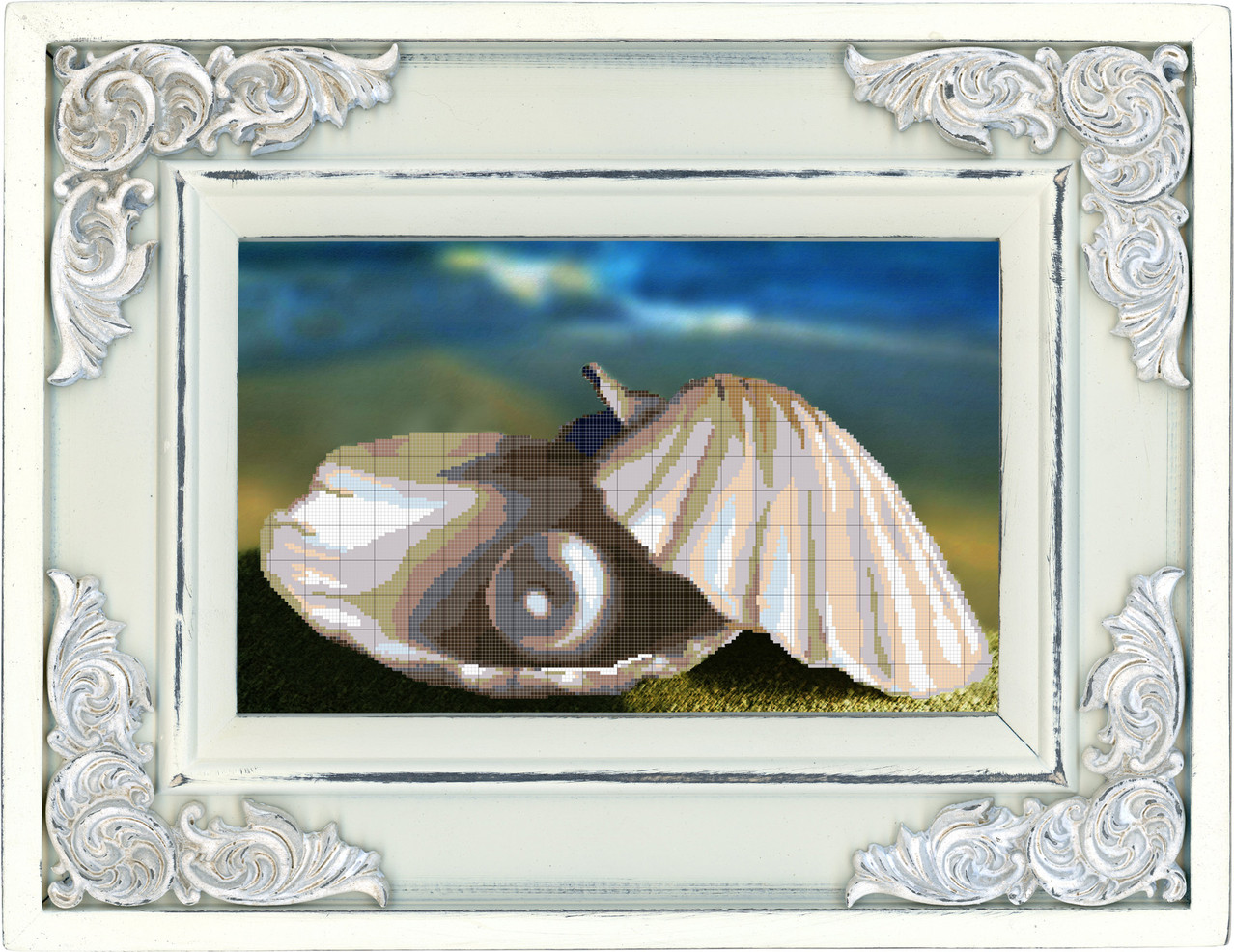 Жемчужные картины. Алмазная мозаика ракушки. Картины с жемчугом. Вышивка Ракушка с жемчугом. Алмазная вышивка Ракушка с жемчужиной.