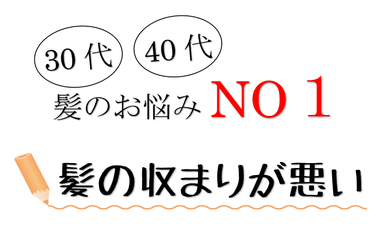 30代・40代髪のお悩み　髪の収まりが悪い方へ美髪エステ