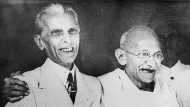 Gandhi with Muhammad Ali JJinnah the leader of the Pakistan independance movement