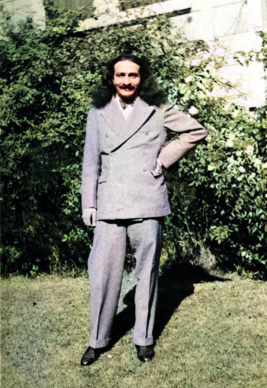1934 : Meher Baba in Los Angeles, California. Image rendition by Anthony Zois.