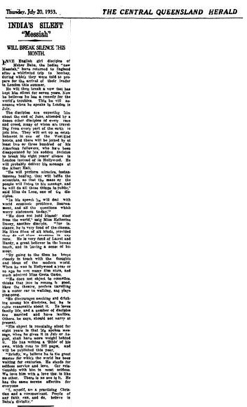 Also appeared in ; The Northern Miner (Charters Towers, Qld. Friday 28 July 1933