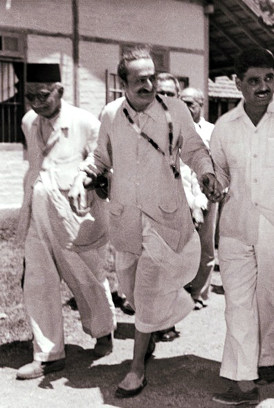 Meher Baba with Eruch ( right ) & Papa Jessawala ( left ).  Courtesy of MN Publication.