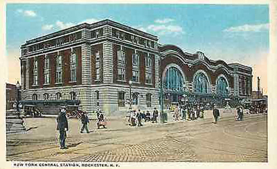 Postcard ; Exterior view of the station