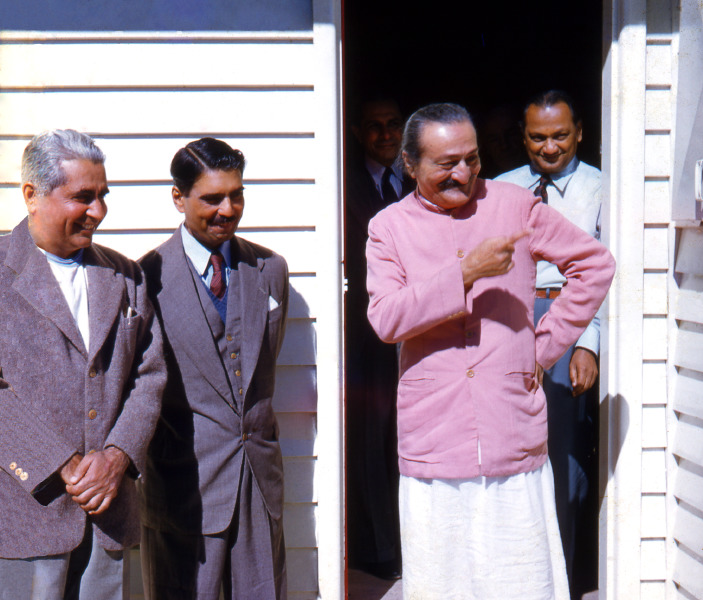 1956 : Meher Baba at Meher House at Beacon Hill, Sydney. Photographer- Aubrey Rouse. From the collection of Robert Rouse.