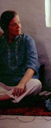 Mid 1970s : Ann in Mandali Hall, Meherazad, India. Image trimmed.