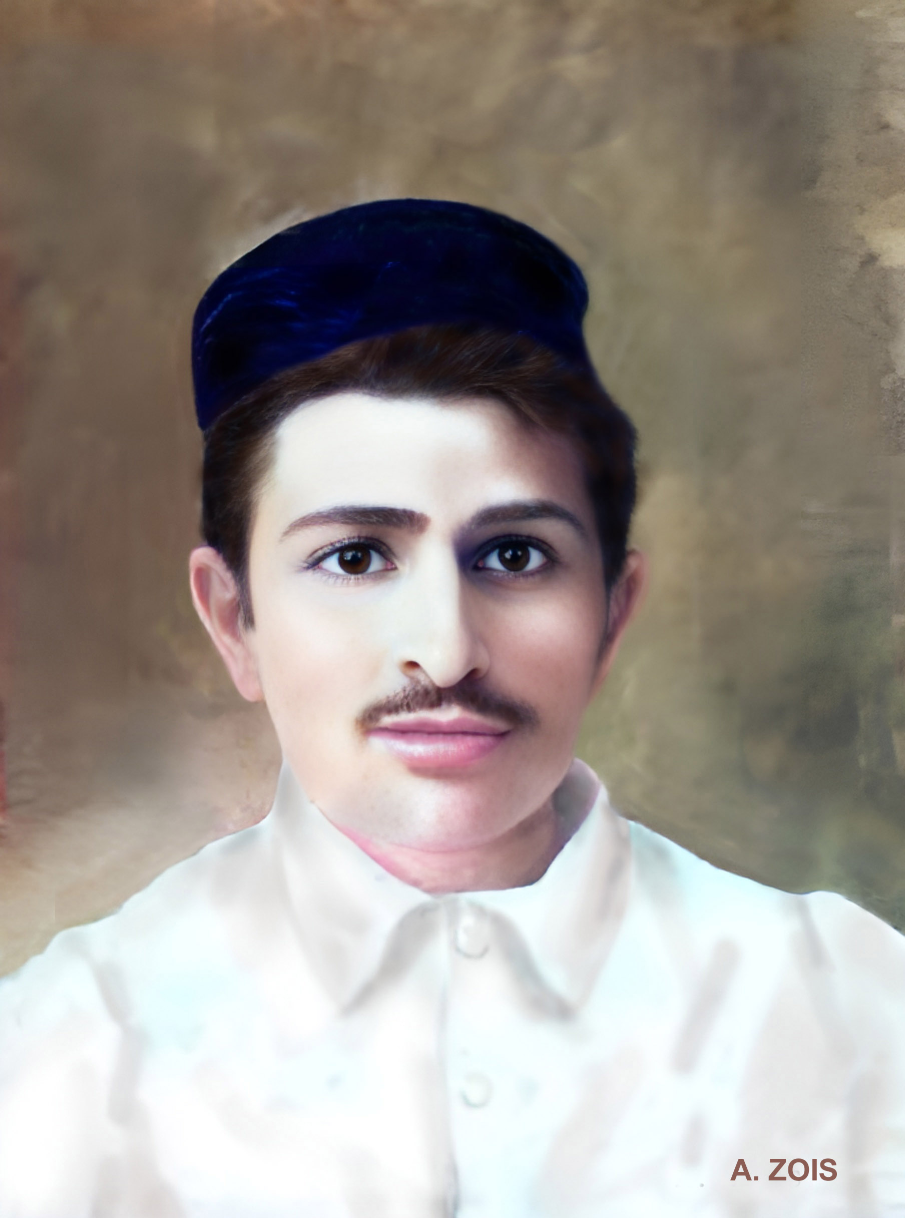 Merwan Irani - Dec. 1915  Poona. Image trimmed, enhanced & rendered by Anthony Zois.