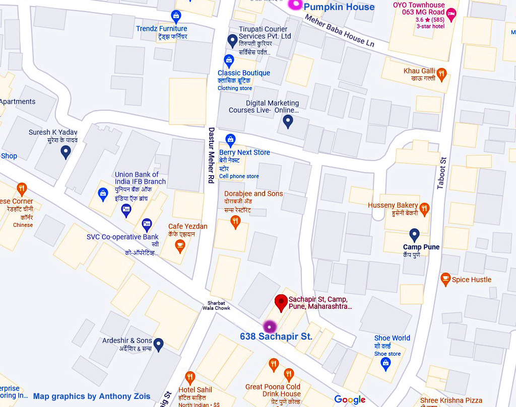 Close-up map of where the toddy shop was located in Sachapir St. Map graphics by Anthony Zois.